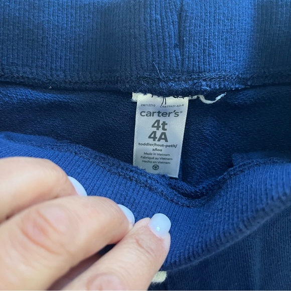 Carter's Sweatpants (4T) Sweatshirt (5T) Set Blue Red Stripe - Picture 9 of 9
